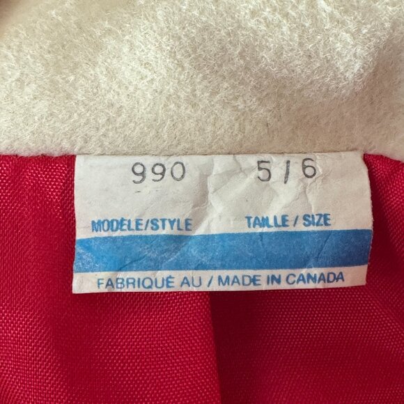 Vintage 80s coat, red with cream accent, wide shoulders,  size 2/4 (Small) - Picture 10 of 10